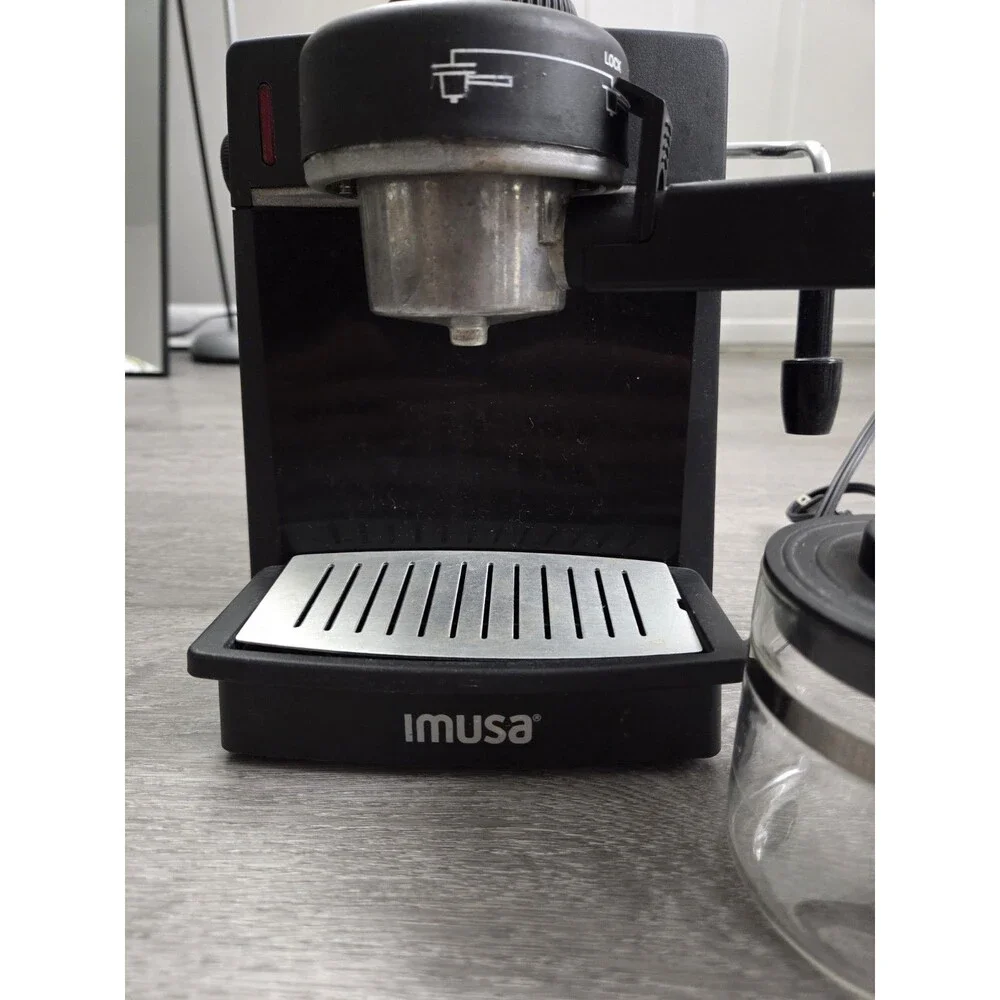 IMUSA Espresso & Cappuccino Maker Black Steam Espresso Machine 4 Cup Carafe
